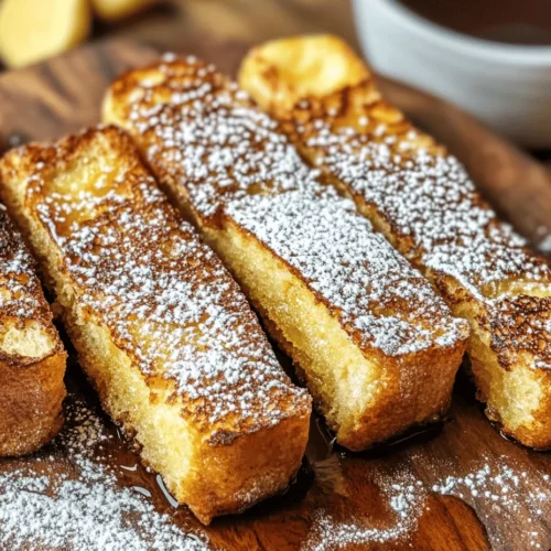 Baked French toast sticks combine the classic flavors of traditional French toast with a fun, finger-food twist that both kids and adults love. Imagine crispy edges, a soft center, and an aroma that fills your kitchen, inviting everyone to gather around the breakfast table. They are ideal for hectic mornings when you need a quick, satisfying meal that can be prepped in advance. Just bake a batch and reheat them as needed for an effortless breakfast solution.