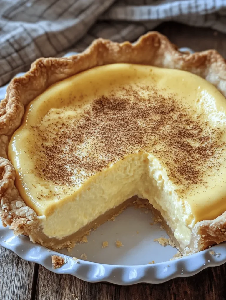 Egg custard pie is a timeless dessert that has graced tables for generations, embodying the essence of home cooking and comfort food. With its smooth, creamy filling nestled within a flaky crust, this classic dish has a rich history rooted in traditional American baking. Its simplicity and elegance make it a beloved treat, evoking nostalgia in those who savor each delicious bite.