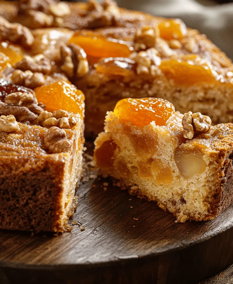 Quick & Easy Apricot and Walnut Fruitcake is a delightful dessert that perfectly marries the sweetness of dried apricots and mixed dried fruits with the satisfying crunch of walnuts. This recipe stands out not only for its rich flavors but also for its simplicity, making it an excellent choice for novice bakers and seasoned chefs alike. Unlike traditional fruitcakes that often require elaborate preparations and long baking times, this version is designed to be quick and stress-free, ensuring you can whip it up for any occasion, whether it’s a holiday gathering, a cozy family dinner, or just a sweet treat for yourself.