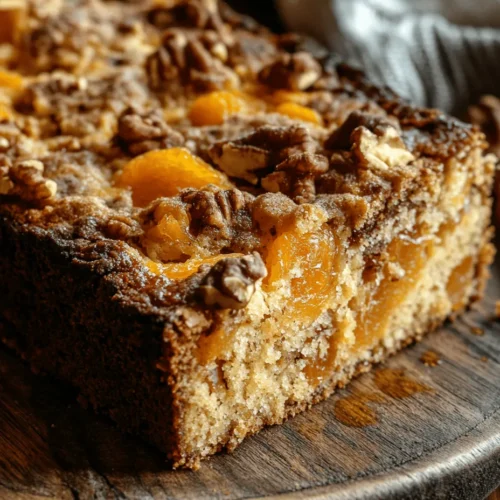 Quick & Easy Apricot and Walnut Fruitcake is a delightful dessert that perfectly marries the sweetness of dried apricots and mixed dried fruits with the satisfying crunch of walnuts. This recipe stands out not only for its rich flavors but also for its simplicity, making it an excellent choice for novice bakers and seasoned chefs alike. Unlike traditional fruitcakes that often require elaborate preparations and long baking times, this version is designed to be quick and stress-free, ensuring you can whip it up for any occasion, whether it’s a holiday gathering, a cozy family dinner, or just a sweet treat for yourself.