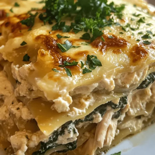 Lasagna is a dish that transcends generations and cultures, often hailed as one of the ultimate comfort foods. Layered with rich flavors and hearty ingredients, it warms the heart and fills the belly. Traditionally made with ground meat and tomato sauce, lasagna has many variations, each reflecting the local ingredients and tastes. Today, we introduce you to a delightful twist on this classic dish: Creamy Chicken Lasagna Delight. This version is a creamy, cheesy masterpiece that not only satisfies the palate but also incorporates nutritious ingredients for a well-rounded meal.