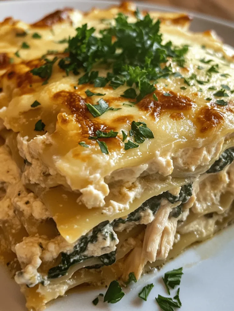 Lasagna is a dish that transcends generations and cultures, often hailed as one of the ultimate comfort foods. Layered with rich flavors and hearty ingredients, it warms the heart and fills the belly. Traditionally made with ground meat and tomato sauce, lasagna has many variations, each reflecting the local ingredients and tastes. Today, we introduce you to a delightful twist on this classic dish: Creamy Chicken Lasagna Delight. This version is a creamy, cheesy masterpiece that not only satisfies the palate but also incorporates nutritious ingredients for a well-rounded meal.