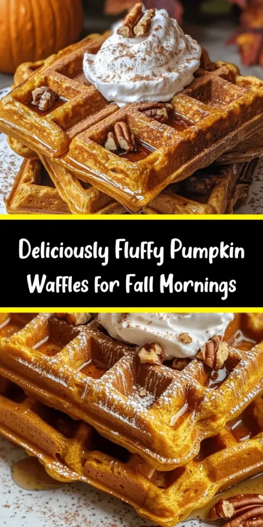 Warm up your mornings with these Fluffy Pumpkin Waffles! Made with simple ingredients like pumpkin puree, spices, and freshly whipped into a light batter, these waffles are a delightful fall treat. They're easy to make and perfect for breakfast or brunch. Top with maple syrup, whipped cream, or your favorite nuts for an extra crunch. This recipe yields 4 delicious waffles in just 25 minutes. Get ready to savor the taste of autumn!