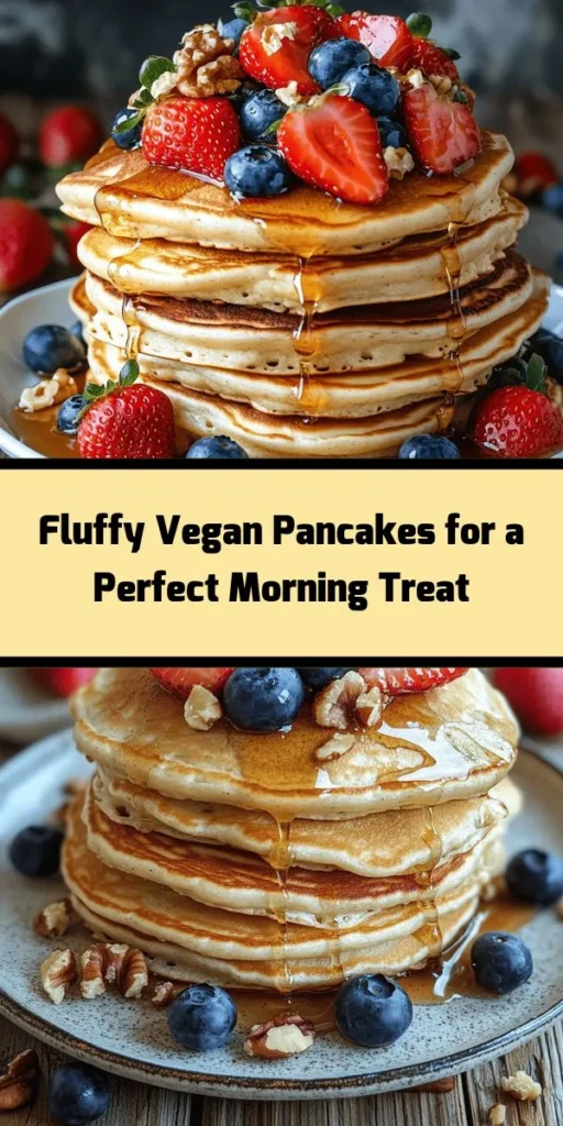 Indulge in a stack of fluffy vegan pancakes that are perfect for any breakfast or brunch! This simple recipe uses wholesome ingredients like all-purpose flour, almond milk, and a hint of vanilla to create delicious pancakes without any animal products. Enjoy them topped with maple syrup, fresh fruits, or dairy-free yogurt for a delightful treat. With easy steps and just 20 minutes of prep time, you can enjoy soft, golden pancakes that everyone will love!