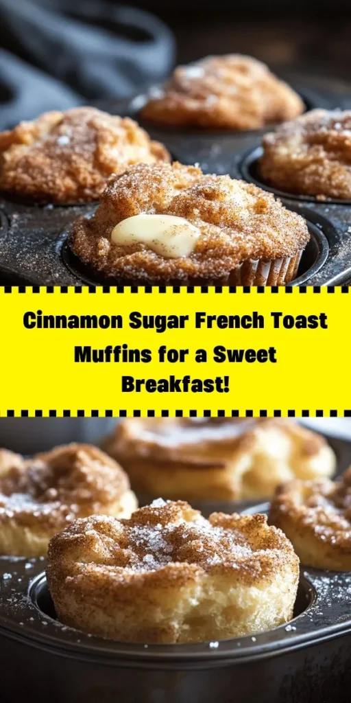 Rise and shine with these delicious Cinnamon Sugar French Toast Muffins! Made with soft brioche or challah bread, soaked in a creamy custard, then baked to golden perfection, these muffins are the perfect breakfast treat. Topped with a sweet cinnamon sugar mixture, they’re a great choice for brunch or a cozy morning at home. Easy to make and oh-so-delicious, serve them warm and enjoy with maple syrup for an irresistible start to your day!