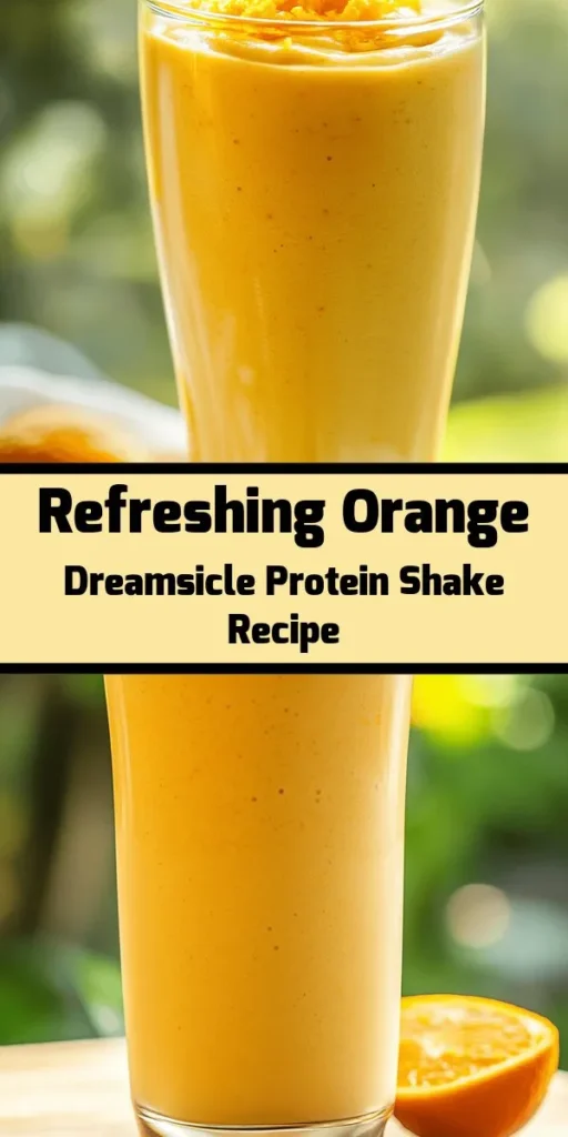 Indulge in a tasty twist with this Creamy Orange Dreamsicle Protein Shake! Perfect for a quick breakfast or post-workout boost, this shake combines frozen banana, fresh orange juice, and creamy Greek yogurt for a deliciously refreshing drink. Packed with protein and just the right amount of sweetness, you can customize it with honey or maple syrup. Blend it all up in just 5 minutes and enjoy a burst of citrus flavor garnished with orange zest!