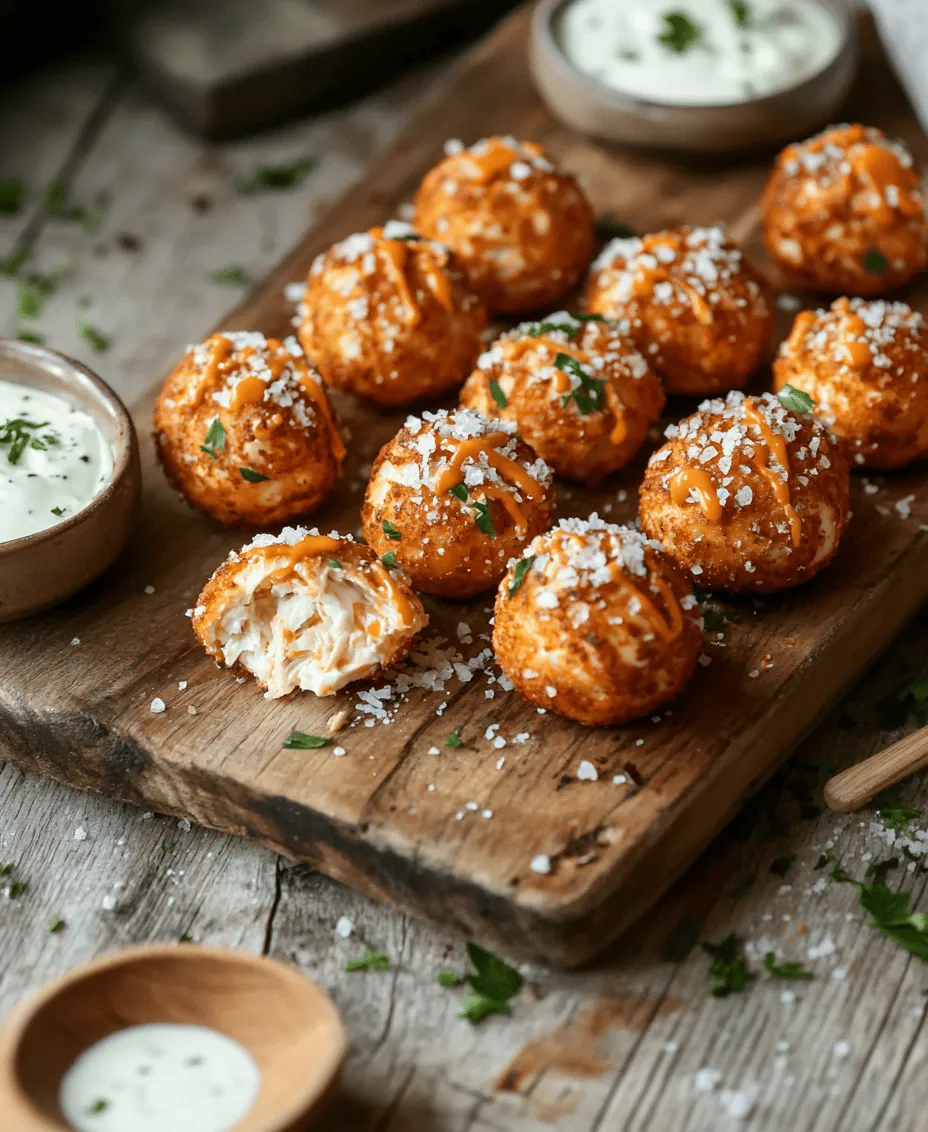 In recent years, pretzel bites have emerged as a beloved choice for snack enthusiasts, combining the delightful chewiness of pretzels with a variety of fillings and flavors. These bite-sized treats are incredibly versatile, making them perfect for any occasion—from casual family movie nights to lively game day parties. Among the myriad of pretzel bite recipes, the <strong>Cheesy Ranch Buffalo Chicken Pretzel Bites</strong> stand out as a delicious fusion of creamy, spicy, and cheesy elements that tantalize the taste buds.” /></p>
</p>
<h3>Boiling the Pretzel Bites</h3>
</p>
<p>Once you have formed your pretzel bites, the next crucial step is boiling them in a baking soda bath. This process is essential for achieving that distinct pretzel flavor and chewy texture. The alkaline nature of baking soda enhances browning and creates a unique crust.</p>
</p>
<p>To prepare the pretzel bath, bring a large pot of water to a rolling boil, adding in about 1/2 cup of baking soda for every gallon of water. Carefully drop a handful of pretzel bites into the boiling water, ensuring not to overcrowd the pot. Boil them for about 30 seconds on each side; this brief time is sufficient to allow the pretzel bites to puff slightly while taking on that signature chewy texture. Using a slotted spoon, remove each bite from the water and let them drain on a wire rack or a paper towel before proceeding to the next step.</p>
</p>
<h3>Applying the Egg Wash</h3>
</p>
<p>After boiling, the next step is to apply an egg wash to your pretzel bites. An egg wash is a mixture of beaten egg and a splash of water or milk that you brush onto the surface of the dough. This step is crucial for achieving a golden-brown crust when baked. The egg wash not only enhances the color but also adds a slight sheen, making your pretzel bites visually appealing.</p>
</p>
<p>Using a pastry brush, gently coat each pretzel bite with the egg wash, ensuring an even application. This small detail will significantly elevate the final presentation of your treats.</p>
</p>
<h3>Baking Process</h3>
</p>
<p>Now it’s time to bake the pretzel bites to perfection. Preheat your oven to 425°F (220°C) and line a baking sheet with parchment paper. Arrange the pretzel bites on the baking sheet, ensuring there is enough space between each one to allow for expansion during baking.</p>
</p>
<p>Bake the pretzel bites for about 12-15 minutes or until they achieve a deep golden-brown color. Keep an eye on them during the last few minutes of baking; you want them to be perfectly browned but not burnt. The irresistible aroma of baked pretzels will fill your kitchen, indicating they’re close to being ready. Once they are done, remove them from the oven and let them cool slightly before serving.</p>
</p>
<h3>Nutritional Information</h3>
</p>
<p>Understanding the nutritional aspects of your Cheesy Ranch Buffalo Chicken Pretzel Bites can help you enjoy them responsibly. Each serving contains approximately:</p>
</p>
<p>– <strong>Calories</strong>: 250-300 (depending on portion sizes and additional toppings)</p>
<p>– <strong>Protein</strong>: 12-15 grams</p>
<p>– <strong>Fat</strong>: 8-10 grams</p>
<p>– <strong>Carbohydrates</strong>: 30-35 grams</p>
</p>
<p>These bites are hearty and satisfying, making them an excellent option for parties or as a game-day snack. While they are not the lightest snack on the menu, moderation is key. Consider serving them alongside a refreshing salad or some fresh veggies to balance your meal and increase the overall nutritional value.</p>
</p>
<h3>Serving Suggestions</h3>
</p>
<p>When it comes to serving your Cheesy Ranch Buffalo Chicken Pretzel Bites, the possibilities are endless. Here are some ideas to elevate your snacking experience:</p>
</p>
<p>1. <strong>Dipping Sauces</strong>: Enhance the flavors of your pretzel bites with a variety of dipping sauces. Classic ranch dressing pairs beautifully with the buffalo chicken filling, providing a creamy contrast to the spicy kick. Alternatively, you could serve them with extra buffalo sauce for a bolder flavor or a tangy blue cheese dressing for a more traditional pairing.</p>
</p>
<p>2. <strong>Beverage Pairings</strong>: Complement your snack with the right beverages to create a complete experience. A crisp lager or pale ale can cut through the richness of the cheese and chicken, while a light soda can refresh your palate. If you prefer cocktails, consider a tangy margarita or a zesty Bloody Mary to match the bold flavors of the bites.</p>
</p>
<p>3. <strong>Creative Presentations</strong>: Impress your guests by arranging the pretzel bites in an eye-catching manner. Use a rustic wooden board and add small bowls filled with different dipping sauces. Garnish with fresh herbs like cilantro or parsley for a pop of color. This presentation not only looks appealing but also invites everyone to dig in.</p>
</p>
<h3>Storage and Reheating Tips</h3>
</p>
<p>If you happen to have leftovers (though they are likely to disappear quickly), proper storage is essential to maintain their freshness. Here are some tips for storing and reheating your pretzel bites:</p>
</p>
<p>– <strong>Storage</strong>: Allow the pretzel bites to cool completely before transferring them to an airtight container. They can be stored in the refrigerator for up to 3 days. If you want to keep them longer, consider freezing them. Place the cooled pretzel bites in a single layer on a baking sheet, freeze until solid, then transfer them to a freezer bag or container. They can be frozen for up to 2 months.</p>
</p>
<p>– <strong>Reheating</strong>: To reheat refrigerated or frozen pretzel bites, the oven is your best friend. Preheat your oven to 350°F (175°C), then place the bites on a baking sheet. Cover them with foil to prevent over-browning and bake for 10-12 minutes if refrigerated, or 15-20 minutes if frozen, until heated through. This method helps restore the crispiness of the crust and the gooeyness of the cheese.</p>
</p>
<p>– <strong>Repurposing Leftovers</strong>: If you find yourself with extra pretzel bites, consider repurposing them into a fun dish. Chop them up and toss them in a salad for a crunchy topping, or use them as a filling for sliders, adding a slice of pickles or a dollop of sauce for added flavor.</p>
</p>
<h3>Conclusion</h3>
</p>
<p>Cheesy Ranch Buffalo Chicken Pretzel Bites are not just a snack; they are an experience filled with delightful flavors and textures that will leave everyone wanting more. Their combination of creamy cheese, spicy buffalo chicken, and the satisfying chew of freshly baked pretzel dough makes them a perfect dish for sharing with friends and family.</p>
</p>
<p>We encourage you to try this recipe, as it strikes a beautiful balance between comfort food and gourmet treat. Whether you are hosting a game night, a casual gathering, or simply indulging in a snack at home, these pretzel bites will surely impress. Enjoy the joy of creating homemade snacks, and watch as your loved ones savor every bite!</p>
<div id=