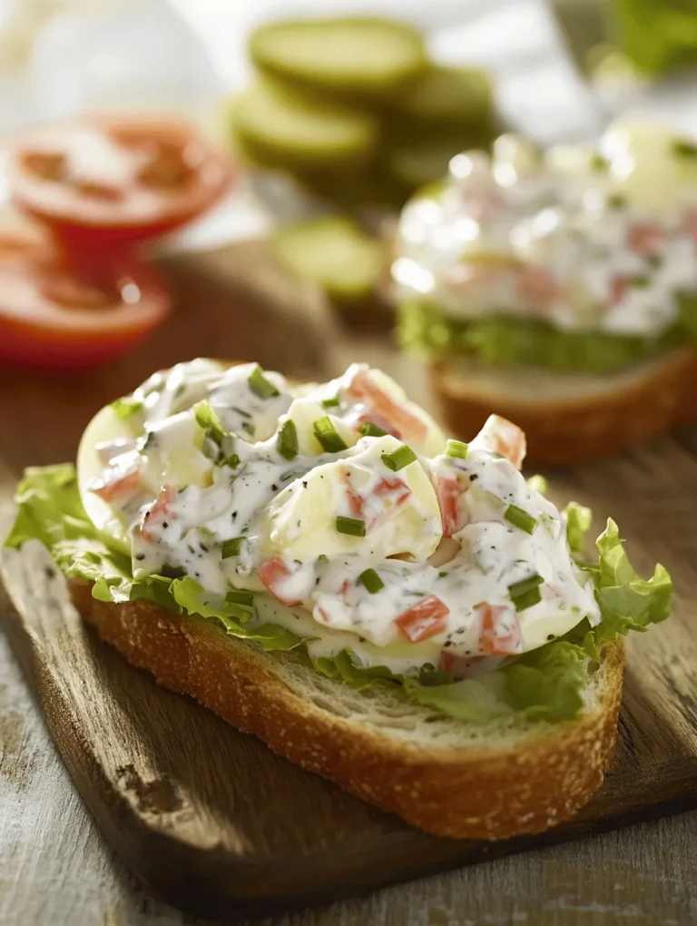To create the ultimate egg salad sandwich, it's essential to understand the role of each ingredient. They work together harmoniously to produce that creamy texture and rich flavor profile that we all love. Here’s a closer look at the main components that make up this classic recipe: