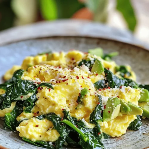 In the world of breakfast, few dishes are as versatile and satisfying as scrambled eggs. This Scrambled Eggs with Spinach and Avocado recipe elevates a classic favorite by introducing nutrient-rich ingredients, transforming a simple morning meal into a wholesome feast. The combination of creamy avocado and vibrant spinach not only adds flavor but also packs a powerful nutritional punch, making it an ideal option for anyone looking to start their day on a healthy note.