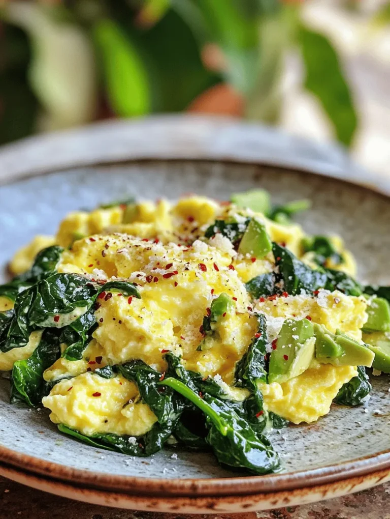 In the world of breakfast, few dishes are as versatile and satisfying as scrambled eggs. This Scrambled Eggs with Spinach and Avocado recipe elevates a classic favorite by introducing nutrient-rich ingredients, transforming a simple morning meal into a wholesome feast. The combination of creamy avocado and vibrant spinach not only adds flavor but also packs a powerful nutritional punch, making it an ideal option for anyone looking to start their day on a healthy note.