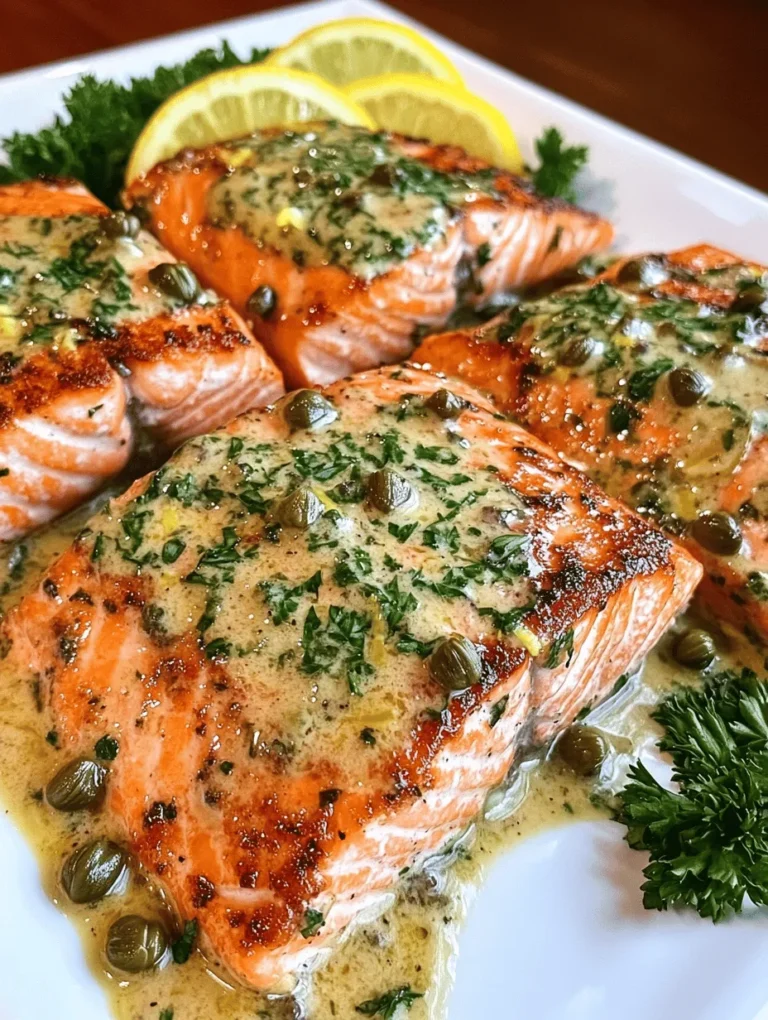 Salmon has long been celebrated as a culinary staple in kitchens around the world, thanks to its rich flavor and myriad health benefits. The "One-Pan Creamy Lemon Caper Butter Salmon" recipe takes this beloved fish and elevates it to new heights, infusing it with a medley of vibrant flavors that are both comforting and sophisticated. This dish is ideal for busy weeknights or impressing guests at a dinner party, showcasing how a few simple ingredients can create a meal that's both quick and elegant.