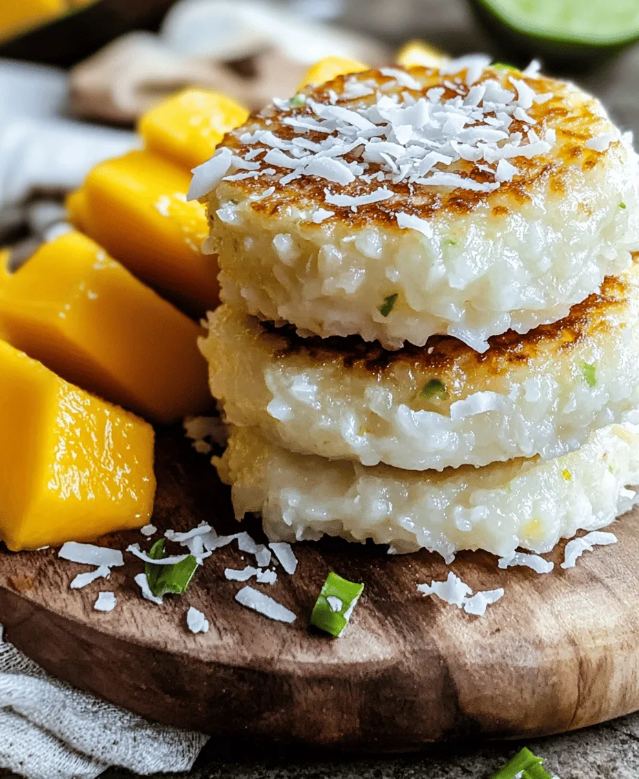 <strong>Jasmine Rice: The Foundation of Flavor</strong>” /></p>
</p>
<h3>Step-by-Step Instructions for Combining Ingredients</h3>
</p>
<p>The process of creating Tropical Coconut Rice Cakes begins with the careful combination of your ingredients to ensure a harmonious blend of flavors and textures.</p>
</p>
<p>1. <strong>Rinse the Rice</strong>: Begin by rinsing 1 cup of jasmine or sticky rice under cold water until the water runs clear. This step removes excess starch and prevents the rice from becoming overly sticky during cooking.</p>
</p>
<p>2. <strong>Soak the Rice</strong>: After rinsing, soak the rice in water for at least 4 hours or overnight. This soaking process enhances the rice’s texture, making it more tender and easier to mold later.</p>
</p>
<p>3. <strong>Prepare the Coconut Mixture</strong>: In a medium saucepan, combine the soaked rice with 1 cup of coconut milk, 1/2 cup of sugar, and a pinch of salt. Stir the mixture well to ensure that the sugar dissolves completely.</p>
</p>
<p>4. <strong>Cook the Rice</strong>: Place the saucepan over medium heat and bring the mixture to a gentle simmer. Once it starts to simmer, reduce the heat to low, cover with a lid, and let it cook for about 15-20 minutes. Stir occasionally to prevent sticking and to ensure even cooking.</p>
</p>
<p>5. <strong>Add the Flaked Coconut</strong>: Once the rice is perfectly cooked and has absorbed most of the coconut milk, remove it from the heat. Gently fold in 1/2 cup of sweetened or unsweetened flaked coconut. This addition adds texture and enhances the coconut flavor.</p>
</p>
<p>6. <strong>Let It Cool</strong>: Allow the rice mixture to cool slightly before proceeding to the next step. This cooling period will make it easier to handle and mold.</p>
</p>
<h3>Tips for Achieving the Right Consistency</h3>
</p>
<p>Achieving the perfect consistency for your Tropical Coconut Rice Cakes is essential. Here are some tips to ensure your mixture is just right:</p>
</p>
<p>– <strong>Moisture Control</strong>: The mixture should be moist but not overly wet. If you find that it is too runny, you can add a bit more rice to absorb the excess liquid. Conversely, if it’s too dry, a splash of coconut milk can help.</p>
</p>
<p>– <strong>Texture Preference</strong>: For a more textured cake, consider using a mix of sweetened and unsweetened coconut flakes. This will provide a delightful bite and enhance the overall flavor profile.</p>
</p>
<p>– <strong>Test the Mixture</strong>: Before packing the mixture into molds, take a small handful and press it together. It should hold its shape without crumbling apart. If it doesn’t, consider adding a little more coconut milk and mixing again.</p>
</p>
<h3>Greasing and Preparing the Molds</h3>
</p>
<p>Before you can bake the rice cakes, it’s crucial to properly prepare your molds to prevent any sticking during the baking process.</p>
</p>
<h4>Best Practices for Greasing Molds</h4>
</p>
<p>– <strong>Oil Selection</strong>: Use a neutral oil or coconut oil for greasing your molds. Coconut oil will enhance the coconut flavor of your rice cakes and is an excellent complement to the dish.</p>
</p>
<p>– <strong>Generous Application</strong>: Be generous with the oil; ensure that all surfaces of the mold are covered. This will create a non-stick barrier that helps the rice cakes release easily after baking.</p>
</p>
<p>– <strong>Flour Dusting (Optional)</strong>: For added insurance against sticking, you can lightly dust the greased molds with a bit of rice flour or desiccated coconut. This technique is particularly effective for intricate mold designs.</p>
</p>
<h4>Recommended Types of Molds for Baking</h4>
</p>
<p>– <strong>Silicone Molds</strong>: Silicone molds are fantastic for rice cakes because they allow for easy release without the need for excessive greasing. They also come in various shapes and sizes.</p>
</p>
<p>– <strong>Metal or Glass Molds</strong>: If using metal or glass, ensure they are well-greased. Muffin tins or small cake pans work well for individual servings.</p>
</p>
<h3>Baking the Rice Cakes</h3>
</p>
<p>The baking process is where your Tropical Coconut Rice Cakes come to life, transforming the raw mixture into a delectable treat.</p>
</p>
<h4>Filling the Molds</h4>
</p>
<p>– <strong>Packing the Mixture</strong>: Use a spoon or spatula to fill each mold with the rice mixture. Ensure to pack it down firmly to eliminate any air pockets. This step is crucial for achieving a cohesive cake that holds together well.</p>
</p>
<p>– <strong>Even Distribution</strong>: Distribute the mixture evenly across the molds. This ensures that each rice cake bakes uniformly, resulting in consistent texture and flavor throughout.</p>
</p>
<h4>Baking Process</h4>
</p>
<p>– <strong>Ideal Temperature and Time</strong>: Preheat your oven to 350°F (175°C). Bake the rice cakes for 25-30 minutes until they are golden brown on the top and firm to the touch.</p>
</p>
<p>– <strong>Signs of Doneness</strong>: Look for a slight golden color around the edges, and the rice cakes should pull away from the sides of the mold. A toothpick inserted in the center should come out clean.</p>
</p>
<h3>Cooling and Serving</h3>
</p>
<p>Once your Tropical Coconut Rice Cakes are baked to perfection, it’s time to cool and serve them.</p>
</p>
<h4>Cooling the Rice Cakes</h4>
</p>
<p>– <strong>Cooling in the Mold</strong>: Allow the rice cakes to cool in their molds for about 10-15 minutes. This cooling period helps the cakes set and makes them easier to remove without breaking.</p>
</p>
<p>– <strong>Removing the Cakes</strong>: To remove the rice cakes, gently run a knife around the edges of the mold to loosen them. Carefully invert the mold and tap it lightly. If they resist, let them cool a little longer before trying again.</p>
</p>
<h4>Serving Suggestions</h4>
</p>
<p>– <strong>Presentation Ideas</strong>: Arrange the rice cakes on a decorative plate and garnish with tropical fruits such as mango, pineapple, or passion fruit. A sprinkle of toasted coconut on top adds an appealing texture and visual interest.</p>
</p>
<p>– <strong>Pairing Ideas</strong>: These coconut rice cakes pair beautifully with a variety of beverages. Consider serving them with a cup of herbal tea, a light tropical smoothie, or even a refreshing coconut water.</p>
</p>
<h3>Variations on the Recipe</h3>
</p>
<p>One of the joys of cooking is experimenting with flavors and adapting recipes to your taste. Here are some variations to consider for your Tropical Coconut Rice Cakes.</p>
</p>
<h4>Flavor Infusions</h4>
</p>
<p>– <strong>Spices</strong>: To elevate the flavor profile, consider adding spices such as ground cinnamon or cardamom to the rice mixture. These spices add warmth and depth that complement the coconut beautifully.</p>
</p>
<p>– <strong>Coconut Product Variations</strong>: Experiment with different types of coconut products like coconut cream for a richer flavor or coconut extract for an intensified coconut taste.</p>
</p>
<h4>Dietary Modifications</h4>
</p>
<p>– <strong>Vegan or Dairy-Free Options</strong>: This recipe is naturally vegan-friendly, but if you want to ensure it’s dairy-free, check that the sugar used is free from bone char. Additionally, opt for plant-based alternatives for any serving suggestions.</p>
</p>
<p>– <strong>Healthier Substitutions</strong>: For a healthier version, substitute the sugar with natural sweeteners like maple syrup or agave nectar. You can also reduce the amount of sugar used without compromising the taste.</p>
</p>
<h3>Conclusion</h3>
</p>
<p>Tropical Coconut Rice Cakes are a versatile and delicious addition to any culinary repertoire. Their unique flavor profile and delightful texture make them a perfect treat for various occasions. With simple ingredients and straightforward preparation, this recipe is accessible for cooks of all skill levels. Enjoy experimenting with toppings and variations to make this dish your own. Embrace the tropical essence in your kitchen and savor the delightful taste of these coconut-infused rice cakes. Whether served as a snack, a dessert, or a part of a tropical-themed gathering, these rice cakes are sure to impress and satisfy!</p>
<div id=
