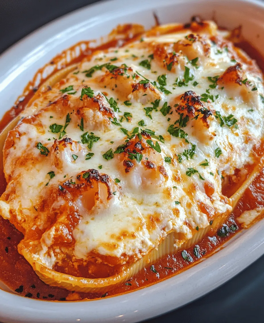 Ocean's Bounty Stuffed Shells is a delectable seafood dish that promises to impress even the most discerning palates. This recipe artfully combines the rich flavors of fresh seafood, creamy cheeses, and a savory marinara sauce, making it an ideal choice for family dinners or special gatherings. The large pasta shells provide a perfect vessel for the luscious filling, ensuring each bite delivers a delightful blend of textures and tastes. With a harmonious balance of sweet shrimp, succulent crab meat, and the comforting embrace of cheeses, this dish stands out as a true masterpiece in any culinary repertoire.