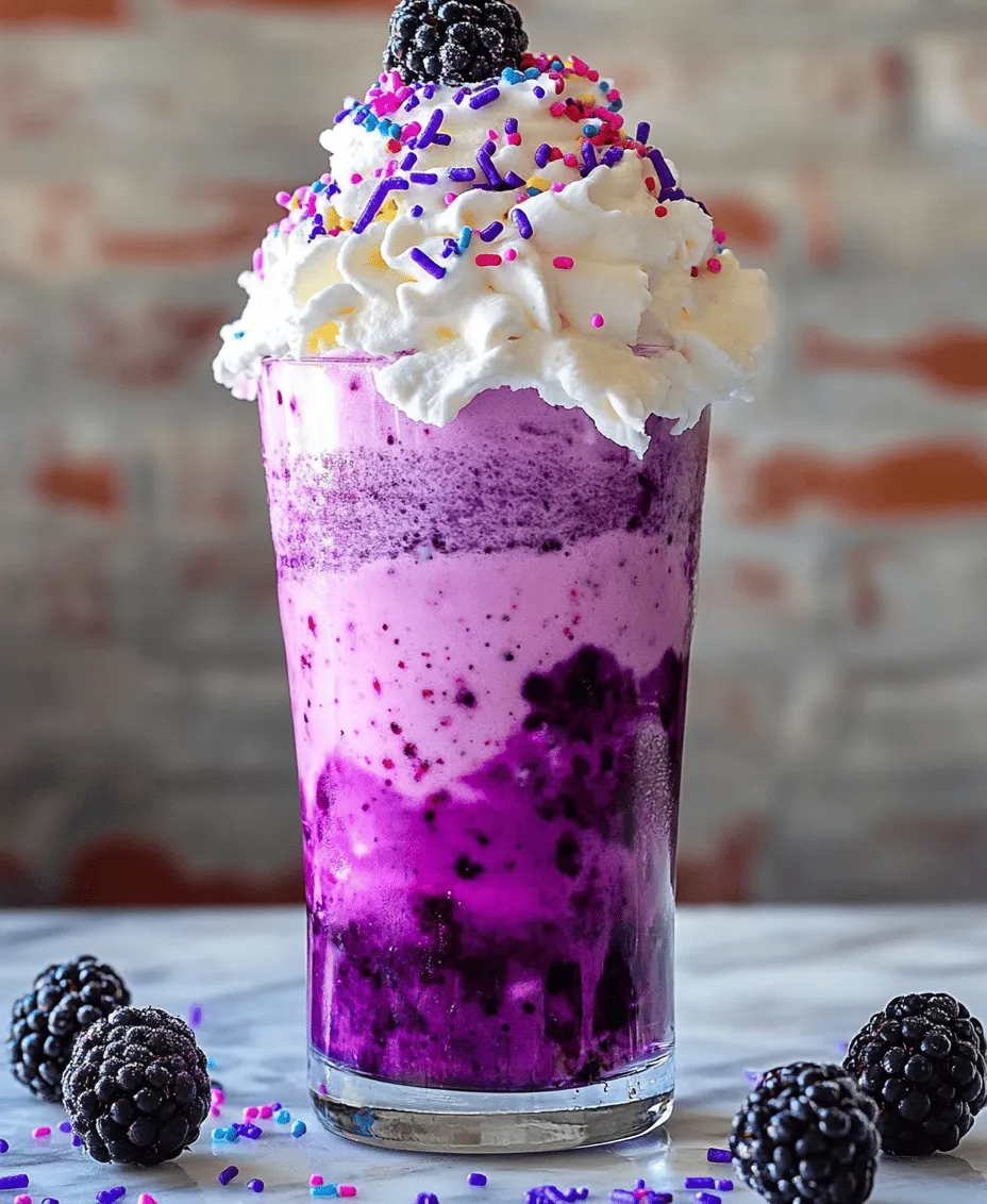 In the vibrant world of desserts, few treats capture the imagination quite like shakes. Their creamy texture, combined with a variety of flavors, makes them a perennial favorite among dessert lovers. From classic chocolate and vanilla to more adventurous concoctions, shakes have evolved into a canvas for culinary creativity. Among the latest trends is the <strong>Grimace Shake Delight</strong>, a visually stunning and flavor-packed treat that has taken the dessert scene by storm.” /></p>
</p>
<h3>Adjusting the Shake’s Thickness</h3>
</p>
<p>The thickness of your Grimace Shake Delight can significantly impact the overall experience. Achieving the perfect consistency is crucial for ensuring that each sip is as delightful as intended. To adjust the shake’s thickness, the primary factors to consider are the amount of ice cream or frozen yogurt you use, as well as the liquid content.</p>
</p>
<p>– <strong>For a Thicker Shake</strong>: Increase the amount of ice cream or frozen yogurt. You can also add less milk initially and gradually incorporate more until you reach your desired consistency. This method allows you to control the thickness without making the shake too runny.</p>
</p>
<p>– <strong>For a Thinner Shake</strong>: Simply add more milk or your choice of dairy-free milk alternative. Blending it longer can also help achieve a smoother, less dense texture, so feel free to experiment until you find the perfect balance that suits your taste.</p>
</p>
<h3>Serving Suggestions</h3>
</p>
<p>Once your Grimace Shake Delight is perfectly blended, it’s time to think about serving. Presentation can elevate the shake from a simple treat to an Instagram-worthy masterpiece. Here are some creative serving ideas:</p>
</p>
<p>– <strong>Glassware Choices</strong>: Opt for tall, clear glasses to showcase the vibrant purple hue of your shake. Mason jars also add a rustic charm, while milkshake glasses can give a classic diner feel. Consider using fun straws or decorative paper straws to enhance the visual appeal.</p>
</p>
<p>– <strong>Garnishing</strong>: Top off your shake with whipped cream for a fluffy finish, and consider adding a sprinkle of crushed graham crackers or colorful sprinkles for added texture. Fresh berries on top not only enhance the appearance but also provide a burst of freshness with each sip.</p>
</p>
<p>– <strong>Layering Toppings</strong>: Create a stunning visual effect by layering toppings. Start with a layer of whipped cream, sprinkle some crushed cookies, and then add a layer of berries before finishing off with more whipped cream. This technique adds depth and makes the shake visually enticing.</p>
</p>
<h3>Flavor Profiles and Variations</h3>
</p>
<h4>Exploring Flavor Combinations</h4>
</p>
<p>While the classic Grimace Shake Delight is already delicious, you can easily explore various flavor combinations to suit your preferences or to simply mix things up:</p>
</p>
<p>– <strong>Alternative Berry Flavors</strong>: Instead of solely using strawberries, consider experimenting with other berries like raspberries and blueberries. Each berry brings its unique flavor profile, ranging from sweet to tart, which can complement the shake beautifully.</p>
</p>
<p>– <strong>Adding Other Flavors</strong>: For a refreshing twist, consider adding a hint of fresh mint. Simply muddle a few mint leaves into the shake before blending for a hint of herbal freshness. Alternatively, a drizzle of chocolate syrup or a scoop of chocolate ice cream can add a rich, indulgent flavor that pairs excellently with the fruity notes.</p>
</p>
<h4>Customizing the Shake</h4>
</p>
<p>Customization is key to making the Grimace Shake Delight truly your own:</p>
</p>
<p>– <strong>Adjusting Sweetness and Creaminess</strong>: Depending on your preference, you might want to adjust the amount of sweetener used. Taste the shake before serving and add more honey, agave, or sugar if desired. Similarly, you can play with the creaminess by opting for lighter or richer ice cream options.</p>
</p>
<p>– <strong>Dietary Alternatives</strong>: If you’re looking for vegan or dairy-free alternatives, substitute regular ice cream with a plant-based variety made from coconut, almond, or cashew milk. You can also use non-dairy yogurt or silken tofu to maintain a creamy texture while keeping it vegan-friendly.</p>
</p>
<h3>Health Benefits of Ingredients</h3>
</p>
<h4>Nutritional Analysis of the Grimace Shake</h4>
</p>
<p>While the Grimace Shake Delight is a treat, it can also offer some nutritional benefits, especially if made with wholesome ingredients. Here’s a breakdown of what to expect in a typical serving:</p>
</p>
<p>– <strong>Calories</strong>: Depending on the ingredients used, a serving can range from approximately 300 to 500 calories.</p>
<p>– <strong>Fats</strong>: Most of the fat content will come from the ice cream, contributing to the creamy texture. Use low-fat or dairy-free options to reduce fat content.</p>
<p>– <strong>Sugars</strong>: The sugar content can vary significantly based on the added sweeteners and the natural sugars from the berries. On average, expect around 30-50 grams of sugar per serving, which can be adjusted to your taste.</p>
</p>
<p>Berries are packed with antioxidants, vitamins, and minerals, making them a healthy addition to your shake. They are known for their anti-inflammatory properties and can contribute to heart health and improved digestion.</p>
</p>
<h4>Making Healthier Choices</h4>
</p>
<p>To make your Grimace Shake Delight a bit healthier, consider these suggestions:</p>
</p>
<p>– Opt for natural sweeteners like honey or maple syrup instead of refined sugars.</p>
<p>– Incorporate more fruits and less ice cream to create a fruit-forward shake that is lower in calories.</p>
<p>– Use portion control by serving smaller sizes, allowing you to enjoy the flavor without overindulging.</p>
</p>
<h3>Cultural Significance of Shakes</h3>
</p>
<h4>The Popularity of Milkshakes in Modern Culture</h4>
</p>
<p>Milkshakes have a rich history that dates back to the late 19th century when they were served as a wholesome drink made with eggs, milk, and flavorings. Over the years, they have evolved into the creamy, decadent treats we know today. The rise of fast-food chains has made milkshakes a staple in American culture, often associated with nostalgia and comfort.</p>
</p>
<p>In recent years, social media has played a monumental role in popularizing unique shake recipes, with extravagant toppings and creative presentations capturing the attention of food enthusiasts worldwide. The Grimace Shake Delight is a perfect example of how shakes can evolve with trends, becoming a creative outlet for chefs and home cooks alike.</p>
</p>
<h4>Seasonal and Special Occasion Variants</h4>
</p>
<p>The Grimace Shake Delight is versatile enough to be enjoyed year-round. Consider adapting the shake for various seasons or special occasions:</p>
</p>
<p>– <strong>Summer</strong>: Serve it at pool parties or barbecues as a refreshing treat. Use bright, summery decorations and colorful straws.</p>
<p>– <strong>Fall</strong>: Add spices like cinnamon or nutmeg and serve with a sprinkle of graham cracker crumbs for a cozy autumn twist.</p>
<p>– <strong>Holidays</strong>: Incorporate themed decorations for Halloween with spooky edible eyes or serve them during Valentine’s Day topped with heart-shaped candies.</p>
</p>
<h3>Conclusion</h3>
</p>
<p>In conclusion, the Grimace Shake Delight is not merely a delicious beverage; it is an opportunity to unleash your creativity in the kitchen while enjoying a nostalgic treat. With its rich flavor, customizable options, and potential health benefits, this shake can cater to various audiences, from kids to adults seeking a delightful dessert.</p>
</p>
<p>Whether you stick to the classic recipe or explore exciting variations, the joy of making and sharing these shakes will undoubtedly create lasting memories. Embrace the versatility of this recipe, and let it inspire you to experiment with flavors and presentation. After all, the best part of homemade shakes is not just the taste but the joy they bring to your gatherings and celebrations.</p>
<div id=