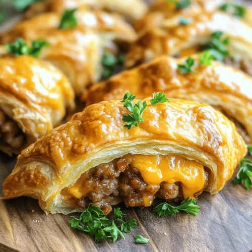 If you're looking for a crowd-pleasing appetizer that combines savory flavors with a delightful crunch, look no further than Cheesy Sausage Crescents Delight. This recipe features a perfect blend of sausage, cream cheese, and cheddar, all wrapped in golden, flaky crescent dough. The appeal of this dish lies not only in its irresistible taste but also in its versatility; it's an ideal choice for various occasions, whether it's a festive party, a relaxed family brunch, or a cozy gathering with friends.