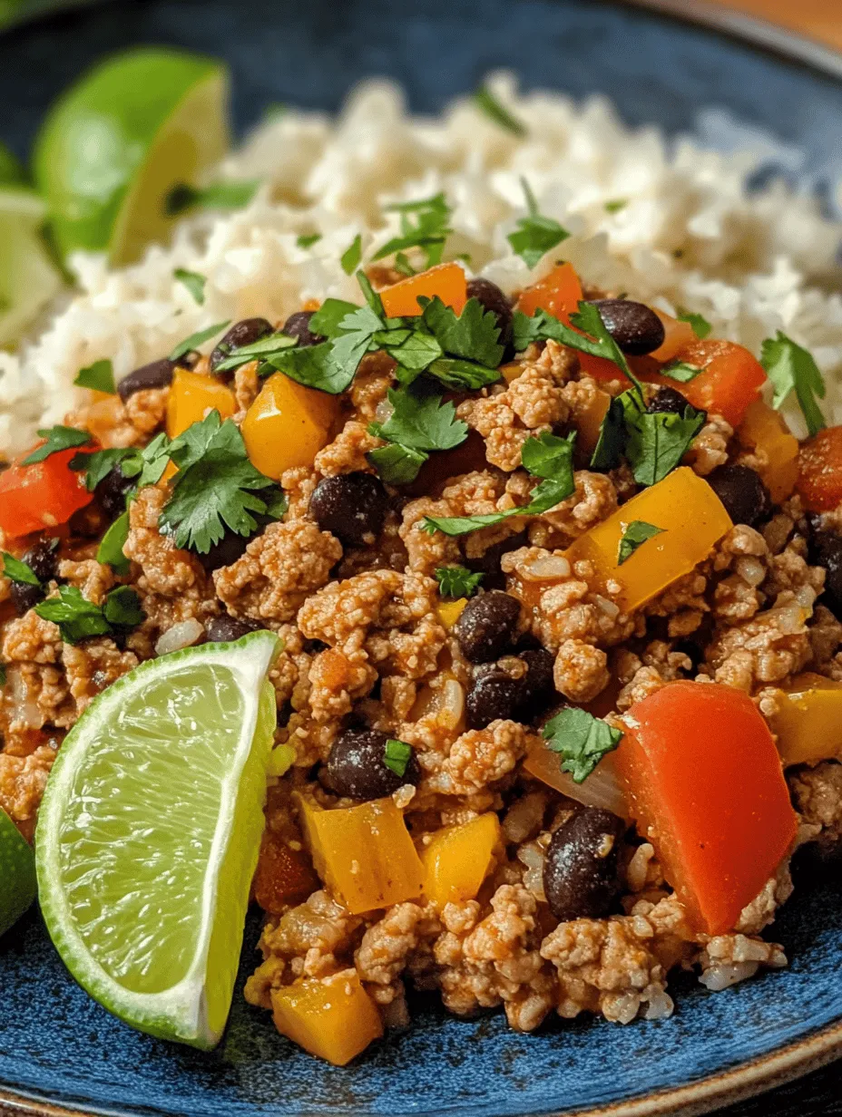 If you’re on the lookout for a dish that’s not only vibrant and flavorful but also aligns with your health-conscious eating habits, look no further than the Spicy Turkey Cauliflower Rice Fiesta. This dish brings together a medley of fresh ingredients, robust spices, and lean protein, making it a favorite for anyone aiming to enjoy a hearty meal without compromising on nutrition. The appeal of this recipe lies not just in its taste; it’s a celebration of wholesome eating, perfect for busy weeknights or as a meal prep option to fuel your week.