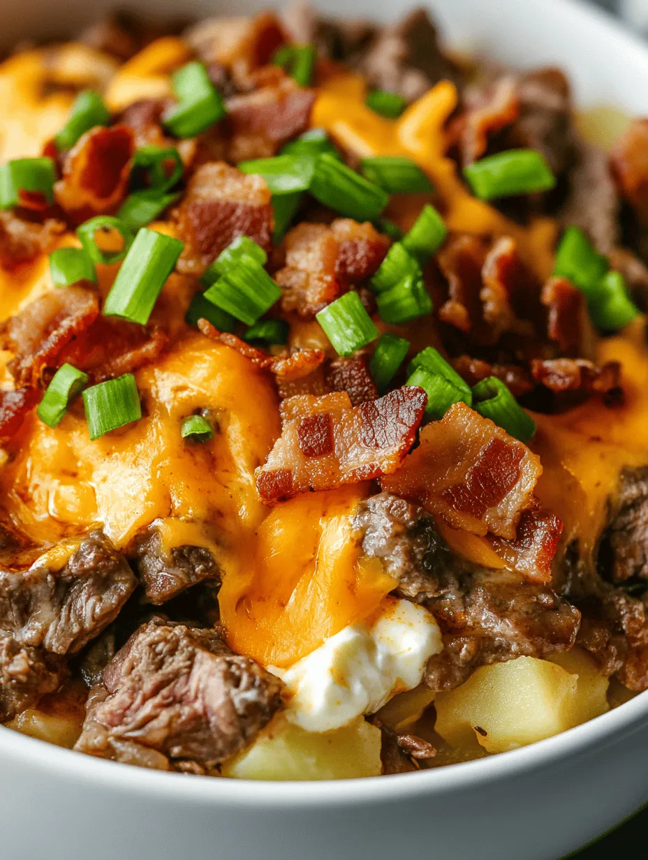 Crockpot meals have a special place in the hearts of home cooks, offering convenience without sacrificing flavor. The beauty of a crockpot lies in its ability to transform simple ingredients into mouthwatering, hearty dishes with minimal effort. One standout recipe that exemplifies this magic is the Loaded Steak and Potato Bake. This dish combines tender steak with creamy potatoes, topped with a delightful medley of garnishes, making it a comforting one-pot wonder that is sure to please the whole family.