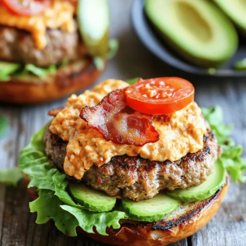 In the ever-evolving world of gourmet burgers, creativity knows no bounds. Classic recipes are being transformed with innovative toppings and flavor combinations, making the humble burger a culinary canvas. One such delightful creation is the Cheesy Pimento Burger Delight, a dish that elevates the traditional burger experience to new heights. This burger introduces the tangy and creamy goodness of pimento cheese, a beloved Southern staple, to the classic beef patty.