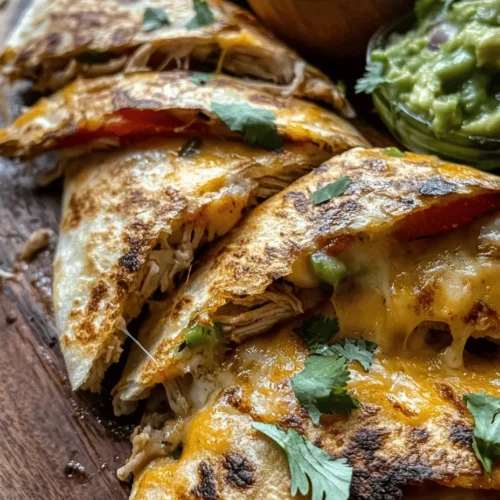 Quesadillas have carved out a permanent place in the hearts and culinary practices of many cultures, particularly in Mexican cuisine. This delightful dish, characterized by its crispy tortillas and melty fillings, has evolved into countless variations, each reflecting regional flavors and personal preferences. Among these, the *Crispy Cheesy Chicken Quesadilla* stands out as a fan-favorite, celebrated for its simplicity and mouthwatering taste.