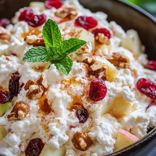 The Cottage Cheese and Apple Salad stands out for its versatility. With a few simple ingredients, you can create a dish that is not only rich in flavor but also packed with essential nutrients. It's a great option for those who follow a healthy lifestyle or anyone looking to add more wholesome foods to their diet. The combination of textures—from the creaminess of the cottage cheese to the crispness of the apples—makes each bite a delightful experience.