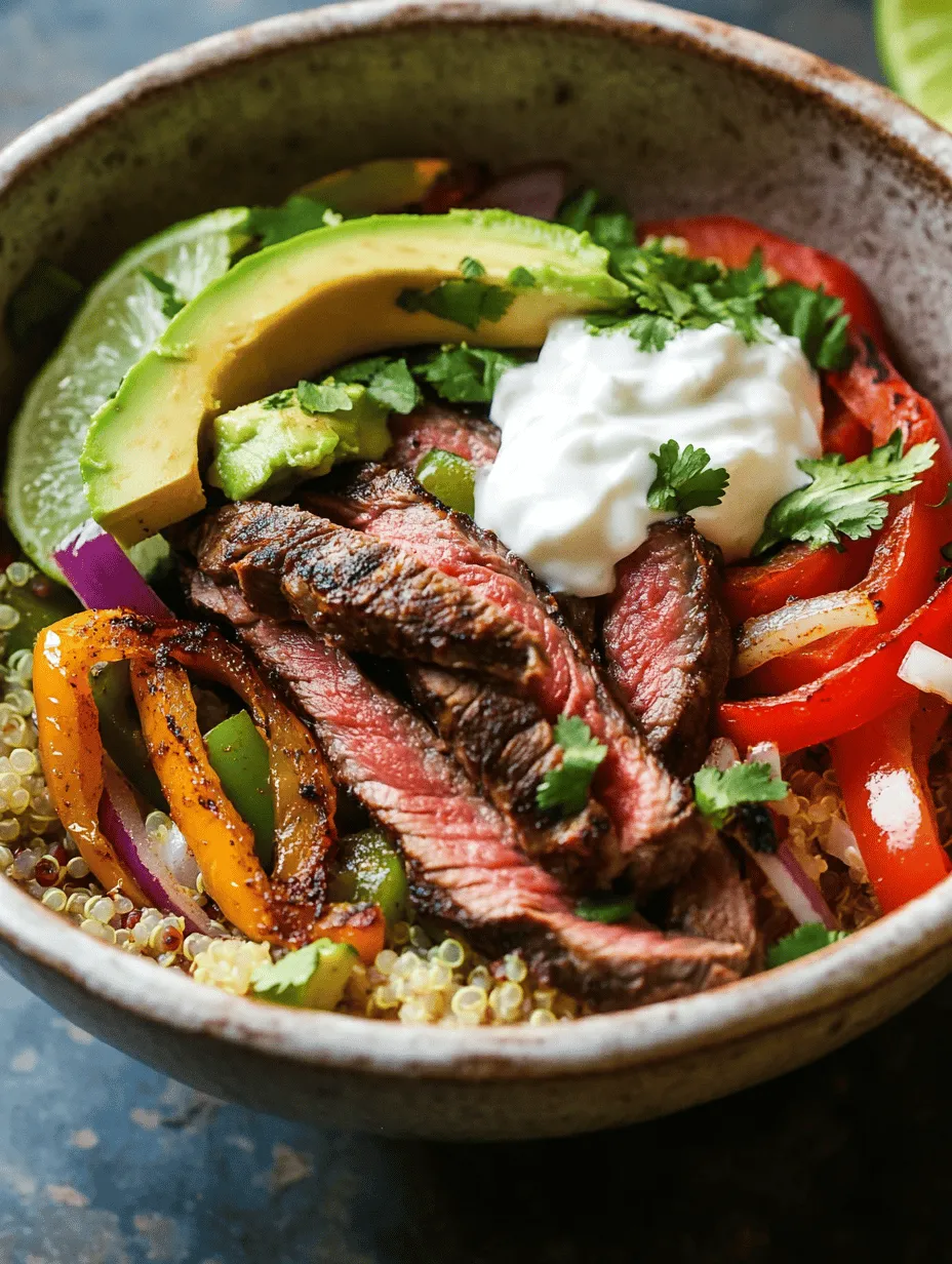 The success of any recipe lies in its ingredients. The Sizzling High Protein Steak Fajita Bowl features a variety of components that not only contribute to its delicious taste but also enhance its nutritional value.