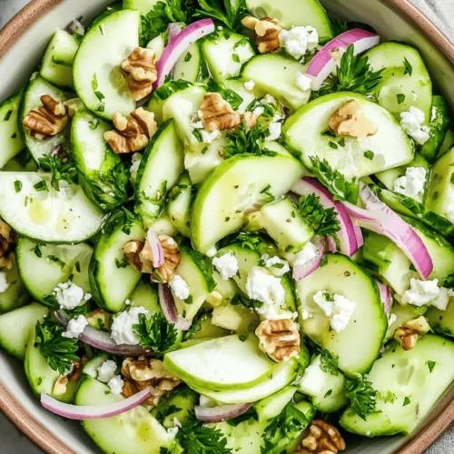 When it comes to vibrant and refreshing salads, the Crunchy Cucumber and Apple Salad stands out as a delightful option that can elevate any meal. This salad is not just a feast for the eyes with its colorful presentation, but it also tantalizes the taste buds with its fresh, crunchy, and slightly sweet flavors. The combination of crisp cucumbers, juicy apples, and crunchy walnuts creates a medley of textures that is both satisfying and refreshing. Whether served as a side dish to complement your main course or enjoyed as a light meal on its own, this salad is sure to impress your family and guests alike.