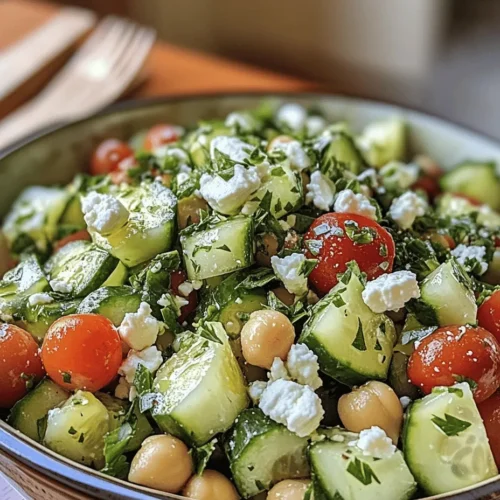 In the pursuit of healthier eating habits, fresh salads often take center stage. One such delightful dish is the Refreshing Chickpea Cucumber Salad with Feta & Tomatoes. This vibrant salad not only bursts with flavor but is also packed with nutrients, making it the perfect choice for a light lunch or a side dish at dinner. Whether you are looking for a quick meal option or a nourishing accompaniment to your main course, this salad fits the bill perfectly.