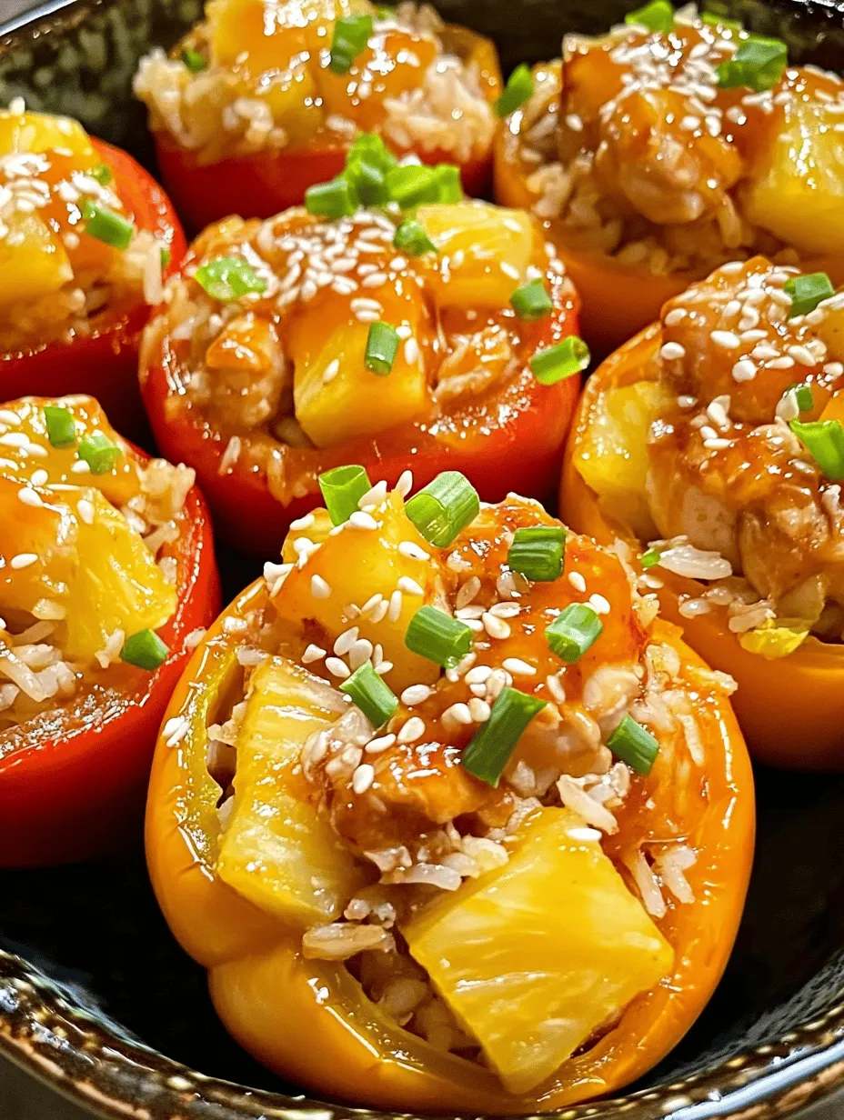 If you're on the lookout for a dish that combines vibrant flavors with a nutritional punch, look no further than Teriyaki Pineapple Chicken & Rice Stuffed Peppers. This delightful recipe is not only visually stunning but also remarkably satisfying. Imagine colorful bell peppers brimming with tender chicken, sweet pineapple, and fluffy jasmine rice, all enveloped in a rich teriyaki glaze. The fusion of flavors—from the savory to the sweet—creates a dish that's perfect for a family dinner, meal prep, or even a special occasion.