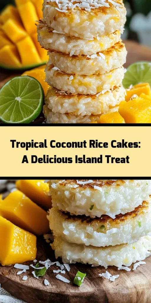 Savor a taste of the tropics with these delightful Tropical Coconut Rice Cakes! Made with fluffy jasmine rice, creamy coconut milk, and a hint of vanilla, these treats are perfect for snacking or dessert. Easy to make, they bake up golden and delicious, ready to be topped with fresh mango, lime zest, or shredded coconut. Ideal for sharing, these rice cakes bring a burst of flavor to any occasion. Try them today for a sweet escape!