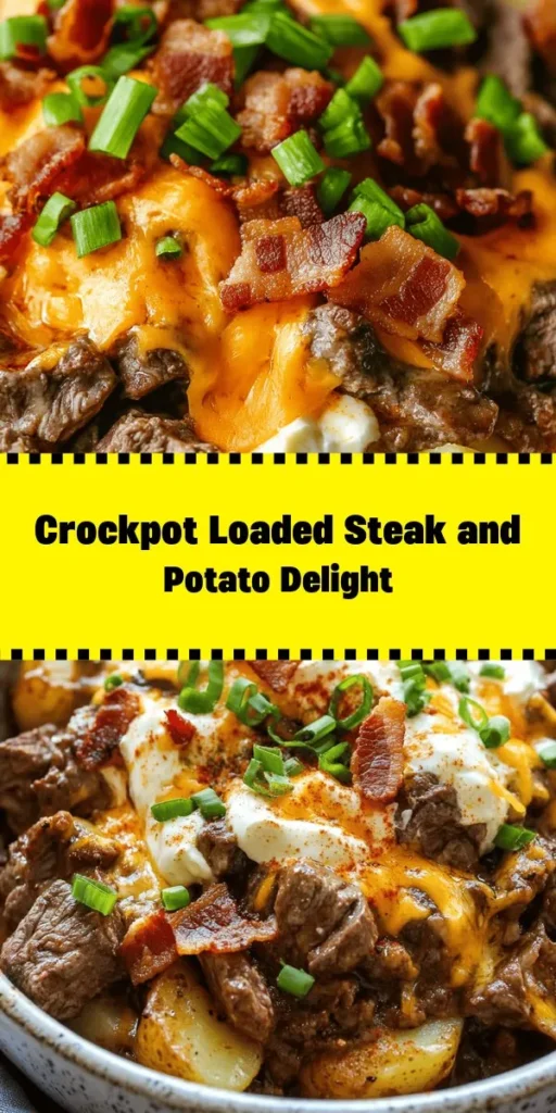 Savor the flavors of comfort food with this Crockpot Loaded Steak and Potato Bake! Perfect for busy days, this dish combines tender steak, hearty potatoes, and creamy sour cream, all topped with melted cheddar and crispy bacon. Simply layer your ingredients, set your crockpot, and let the magic happen. In just a few hours, you’ll have a delicious meal that’s easy to serve and even easier to enjoy. Ideal for family dinners or gatherings!