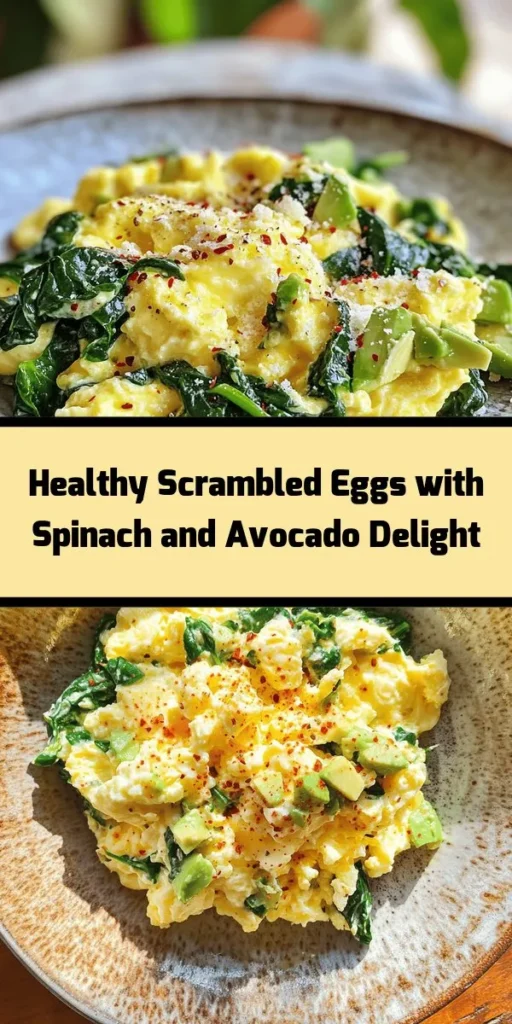 Start your day right with this delicious scrambled eggs recipe featuring fresh spinach and creamy avocado. In just 15 minutes, you can whip up a nutritious breakfast packed with flavor. Melt some butter or olive oil, sauté the spinach, and then gently cook the eggs to soft perfection. Fold in the diced avocado for a rich finish. Optional Parmesan and red pepper flakes add an extra kick! Perfect for a nutritious start or a satisfying brunch. Enjoy this healthy, easy meal!
