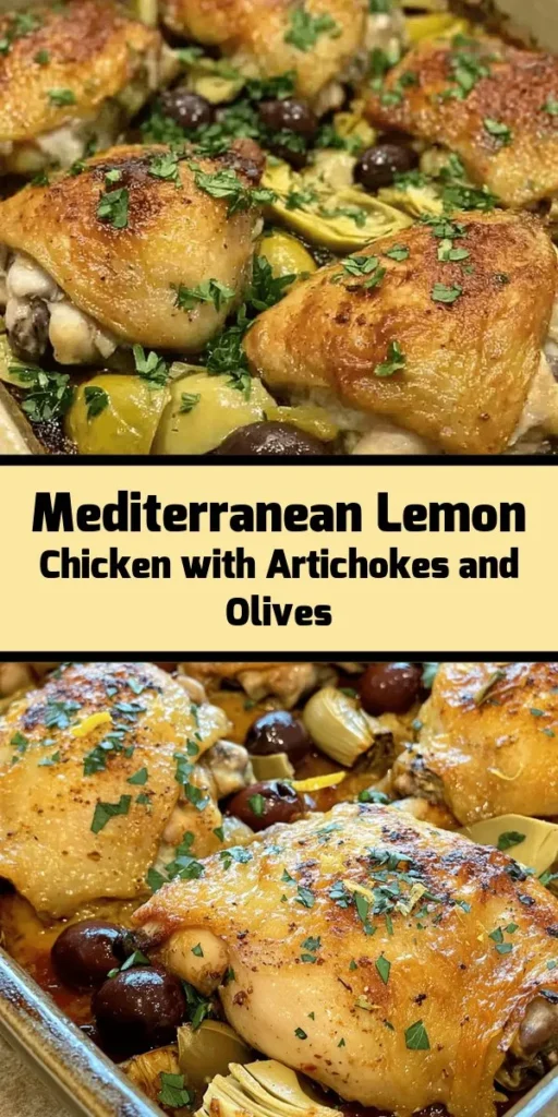 Discover the vibrant flavors of Mediterranean cuisine with this Lemon Chicken recipe featuring artichokes and olives. Marinated in a zesty blend of olive oil, garlic, and herbs, this dish is easy to prepare and perfect for a weeknight dinner or special occasion. Simply bake the marinated chicken on a bed of artichokes and olives for a flavorful meal that pairs beautifully with couscous or a fresh salad. Enjoy a taste of the Mediterranean at home!