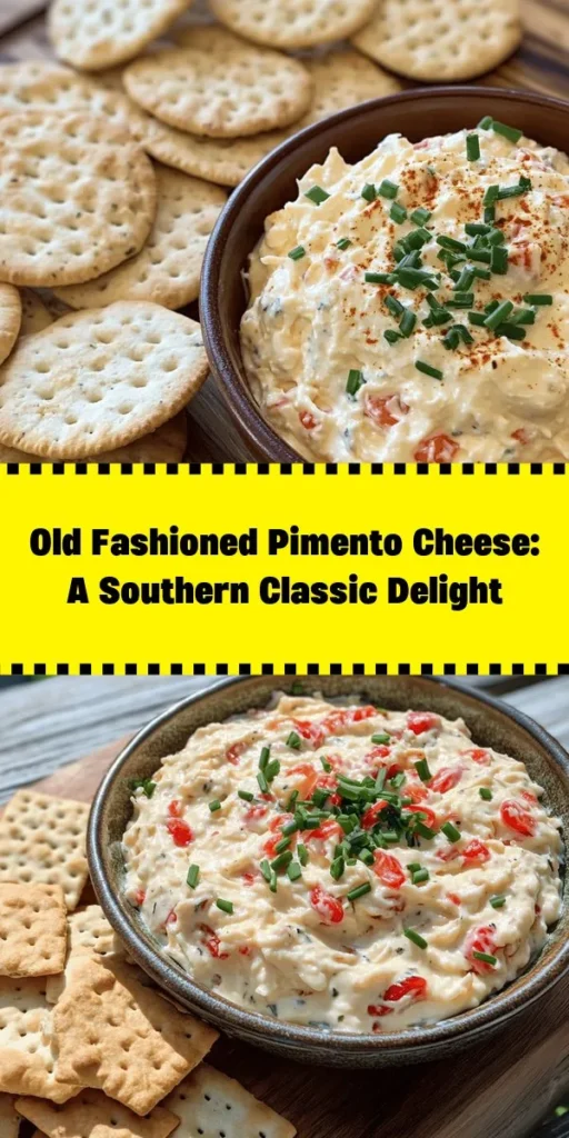 Discover the ultimate Southern appetizer with this classic Old Fashioned Pimento Cheese recipe! Perfect for gatherings or a cozy night in, this creamy blend of sharp cheddar, cream cheese, and roasted red pimentos is bursting with flavor. Simply mix your ingredients, chill for a couple of hours, and serve with crackers or veggies for a delightful treat. Easy to make and utterly delicious, this dip is sure to be a crowd-pleaser!