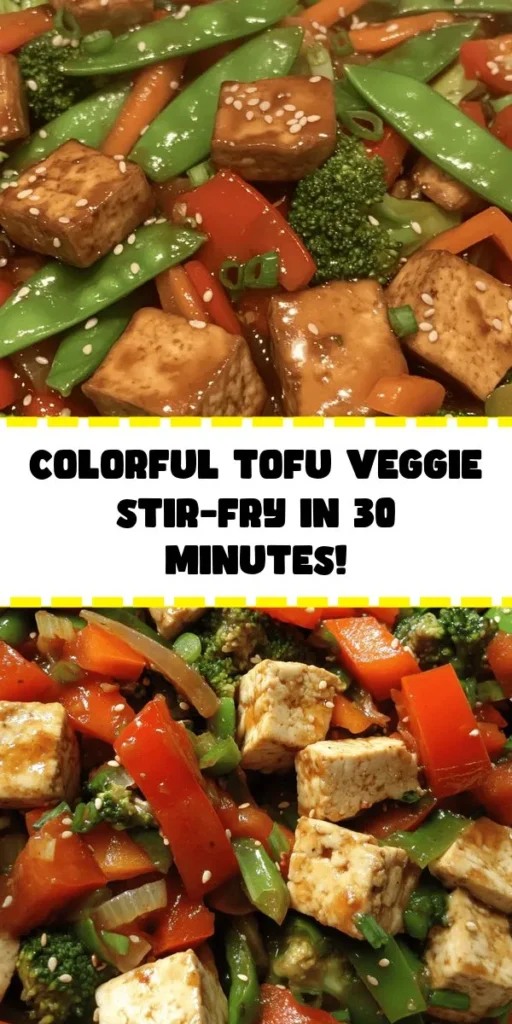 Discover the deliciousness of this Tofu & Vibrant Veggie Stir-Fry, a quick and healthy meal that's sure to impress! With just a few simple ingredients like firm tofu, colorful bell peppers, broccoli, and snap peas, this dish is packed with flavor and nutrients. In just 30 minutes, you’ll create a delightful stir-fry garnished with sesame seeds and green onions, perfect over rice or quinoa. Ideal for a weeknight dinner or meal prep!