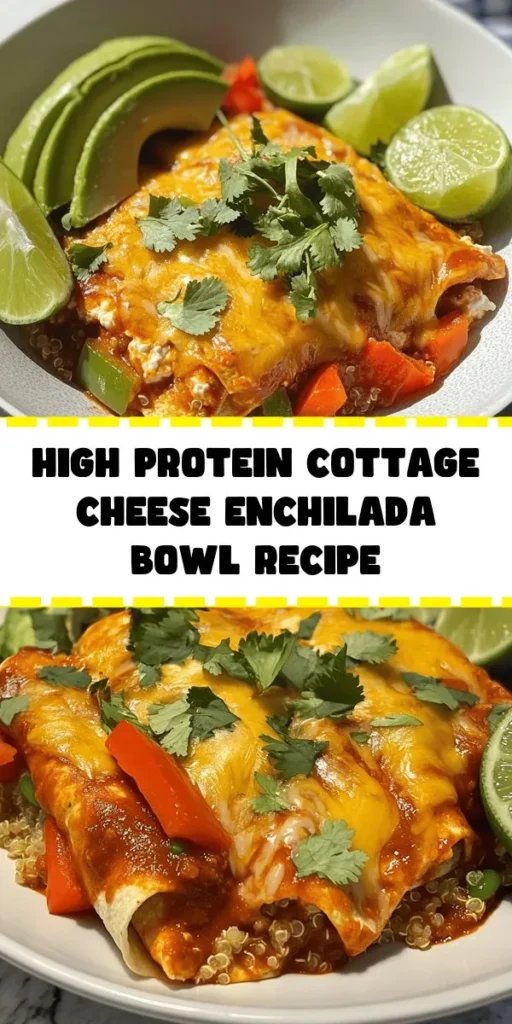 Looking for a protein-packed meal that's both delicious and satisfying? Try this High Protein Cottage Cheese Enchilada Bowl! Made with creamy cottage cheese, quinoa or brown rice, black beans, and vibrant bell peppers, it’s a nutritious twist on traditional enchiladas. Topped with gooey cheese and fresh garnishes, this bowl is perfect for any time of the day. Easy to prepare and full of flavor, it’s sure to become a family favorite!