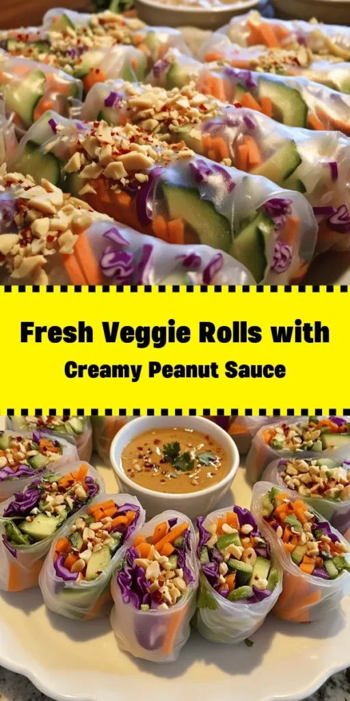 Discover the perfect blend of flavors and textures with these Hearty Veggie Rolls served with a creamy peanut sauce! Packed with fresh veggies like carrots, cucumbers, and colorful bell peppers, these rolls are both nutritious and delicious. The homemade peanut sauce adds a delightful kick, making these rolls ideal for lunch, a light dinner, or a healthy snack. Easy to make and even easier to enjoy, they're a hit for both kids and adults!