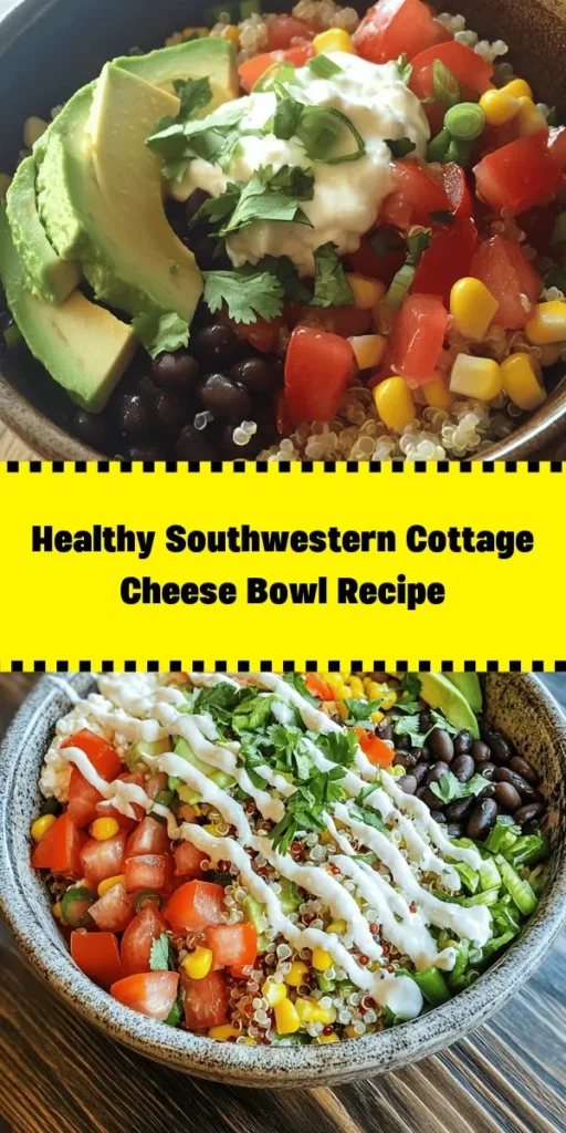 Elevate your meal game with this vibrant Southwestern Cottage Cheese Bowl! Packed with protein-rich cottage cheese, hearty quinoa, and a mix of black beans, corn, and fresh veggies, this dish is as nutritious as it is delicious. Toss everything together with a zesty lime and spice dressing for a burst of flavor. Perfect for a quick lunch or a light dinner, this recipe comes together in just 15 minutes. Garnish with cilantro for a fresh finish!