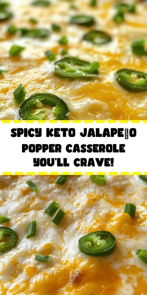 Spice up your dinner with this delicious Spicy Keto Jalapeño Popper Casserole! Made with ground beef or sausage, creamy cheeses, and plenty of jalapeños, this dish is perfect for those who love a little heat. It's easy to prepare and packed with flavor, making it an ideal meal for keto enthusiasts. With just 15 minutes of prep time and baked to bubbly perfection, this casserole is sure to be a family favorite. Don't forget to garnish with fresh green onions for an added touch!