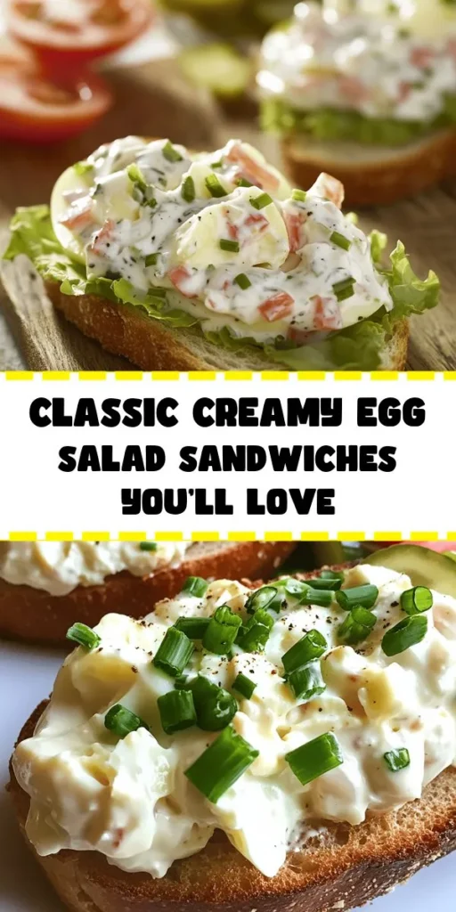 Savor the taste of a classic with this creamy egg salad sandwich recipe! Perfect for lunch or a snack, this dish features hard-boiled eggs mixed with a tangy dressing of mayo, Dijon mustard, and fresh herbs. Just boil, chop, and mix to create a delicious filling for your favorite bread. Add lettuce and optional toppings like tomatoes or pickles for extra flavor. Enjoy a quick and satisfying meal in just 30 minutes!