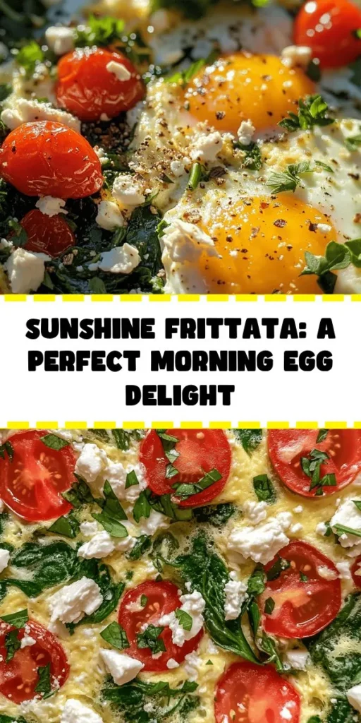 Brighten your mornings with this delicious Morning Sunshine Frittata! Packed with fresh spinach, cherry tomatoes, and colorful bell peppers, it’s a vibrant way to start the day. Crumbled feta adds a creamy touch, making every bite a burst of flavor. Easy to prepare and perfect for brunch or meal prep, this frittata is as nutritious as it is tasty. Serve it warm or at room temperature and enjoy a beautiful, wholesome breakfast any day of the week!