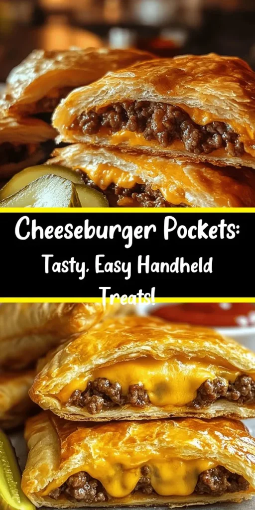 These delicious cheeseburger pockets are perfect for a fun meal any night of the week! Made with seasoned ground beef, cheddar cheese, and wrapped in crispy pizza dough, they’re easy to prepare and satisfying for the whole family. Just bake them until golden brown, and serve with your favorite condiments like pickles and ketchup. This recipe only takes 35 minutes from start to finish, making it a quick and tasty option for busy days!