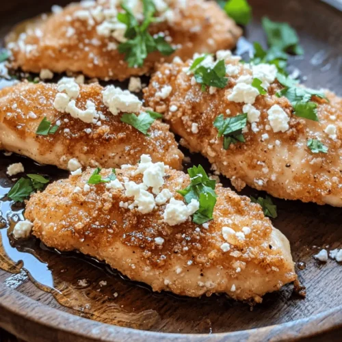 If you're on the lookout for a mouthwatering dish that brings together the best of savory and sweet, look no further than Crispy Hot Honey Feta Chicken. This delightful recipe takes the classic comfort of crispy chicken and elevates it with the tangy richness of feta cheese and the irresistible sweetness of hot honey. The combination of textures and flavors makes this dish a crowd-pleaser; it's a fantastic option for everything from quick weeknight dinners to impressive meals for entertaining guests or celebrating special occasions.