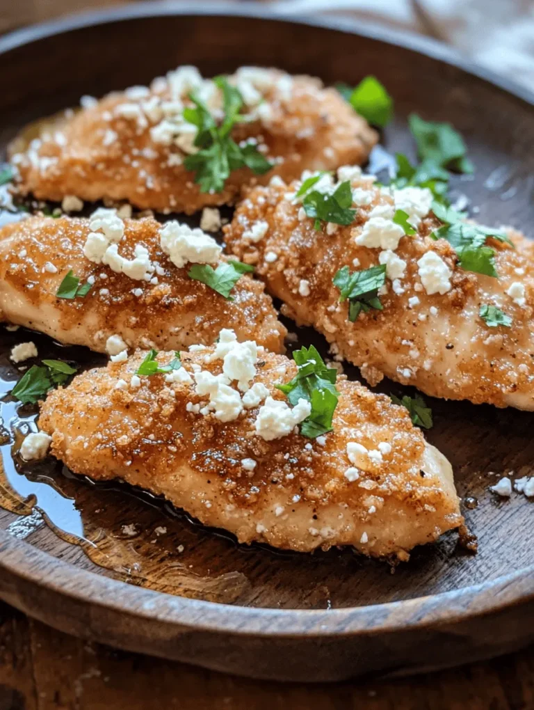 If you're on the lookout for a mouthwatering dish that brings together the best of savory and sweet, look no further than Crispy Hot Honey Feta Chicken. This delightful recipe takes the classic comfort of crispy chicken and elevates it with the tangy richness of feta cheese and the irresistible sweetness of hot honey. The combination of textures and flavors makes this dish a crowd-pleaser; it's a fantastic option for everything from quick weeknight dinners to impressive meals for entertaining guests or celebrating special occasions.