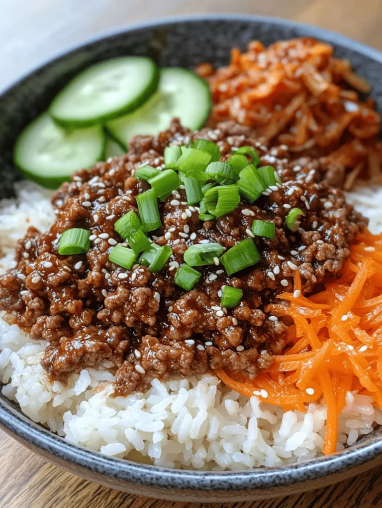 Are you looking for a quick, delicious, and healthful meal option that brings the rich flavors of Korean cuisine right into your home kitchen? The Savory Korean Ground Beef Bowl is exactly what you need. This dish offers a perfect blend of taste and nutrition, making it an excellent choice for busy weeknights or even a casual weekend dinner with family and friends. The beauty of this recipe lies not just in its tantalizing flavors, but also in its ease of preparation. With minimal cooking time, you can whip up a wholesome meal that satisfies your cravings while keeping your diet balanced.