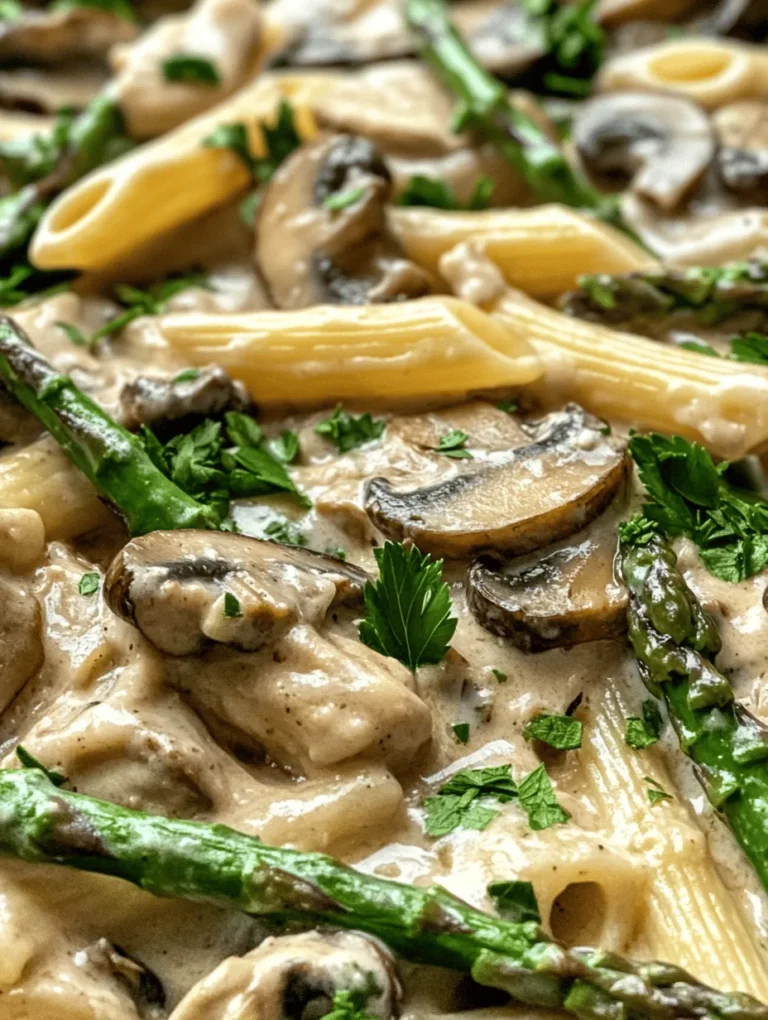 To create a truly memorable Creamy Mushroom and Asparagus Chicken Penne, it’s crucial to understand the role each ingredient plays in the dish. Let’s take a closer look at the main components and their nutritional benefits.