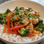 The Teriyaki Chicken Rice Bowl is a delightful fusion of flavors that brings the essence of Japanese cuisine right to your dinner table. This dish perfectly balances tender marinated chicken, vibrant vegetables, and fluffy jasmine rice, creating a wholesome and satisfying meal. It's a dish that appeals to both the eyes and the palate, making it a perfect choice for family dinners or entertaining guests. The subtle sweetness of the teriyaki sauce combined with the savory notes of grilled chicken and the freshness of vegetables creates a symphony of flavors that is hard to resist.