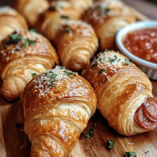 Experience a delightful fusion of flavors with our Mozzarella Pepperoni Croissant Rolls. This recipe masterfully combines the buttery, flaky goodness of crescent roll dough with the gooey, savory satisfaction of mozzarella cheese and pepperoni. Whether you’re preparing for a gathering, hosting a movie night, or simply craving a quick bite, these croissant rolls are not only easy to prepare but also sure to impress your family and friends.