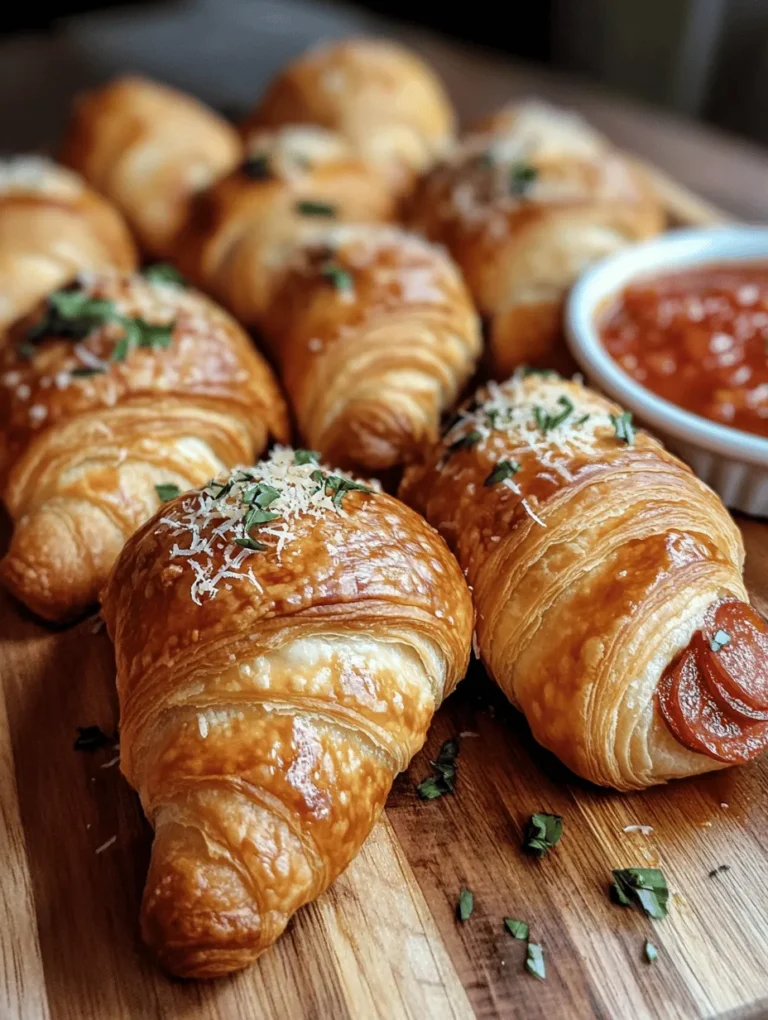 Experience a delightful fusion of flavors with our Mozzarella Pepperoni Croissant Rolls. This recipe masterfully combines the buttery, flaky goodness of crescent roll dough with the gooey, savory satisfaction of mozzarella cheese and pepperoni. Whether you’re preparing for a gathering, hosting a movie night, or simply craving a quick bite, these croissant rolls are not only easy to prepare but also sure to impress your family and friends.