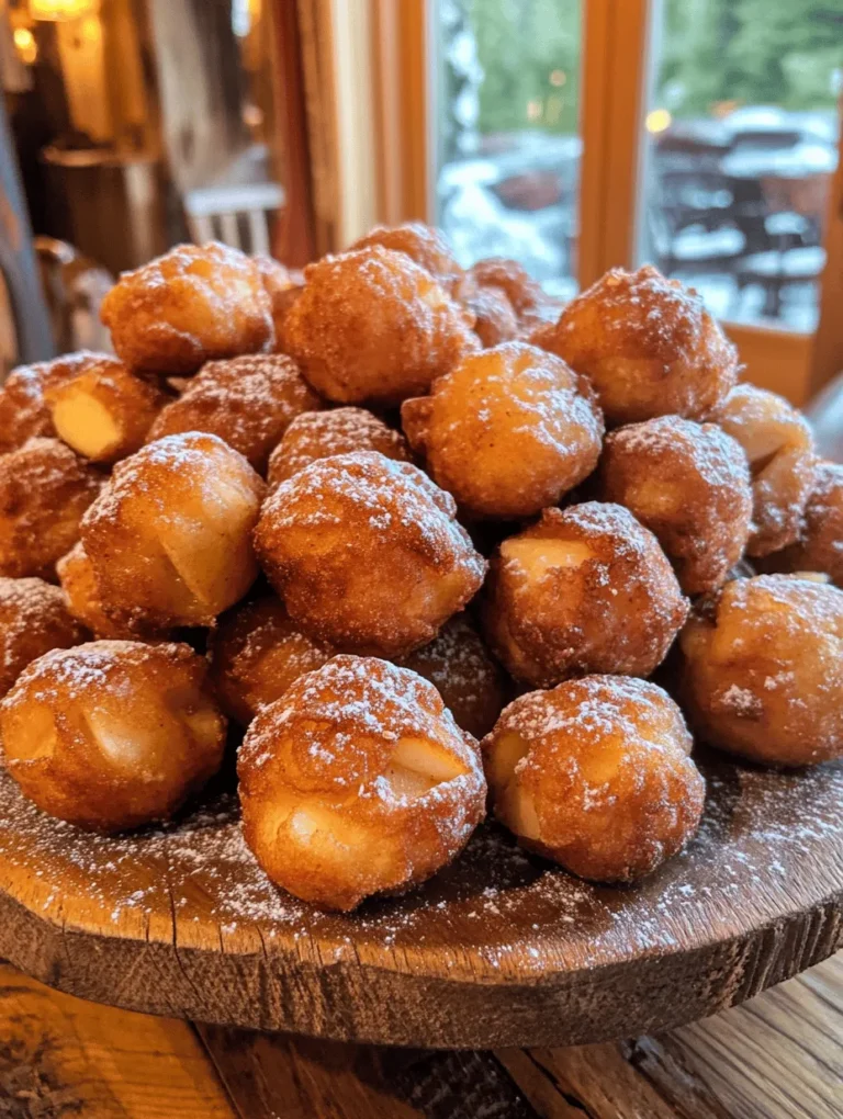 To create the perfect apple fritter bites, the first step is to prepare the batter. Start by sifting together the dry ingredients: all-purpose flour, sugar, baking powder, and a pinch of salt. Sifting not only helps to aerate the flour, ensuring a light and fluffy texture, but it also breaks up any clumps that may have formed. In a separate bowl, whisk together the wet ingredients: eggs, milk, and vanilla extract. It's essential to combine these ingredients thoroughly to create a smooth mixture.