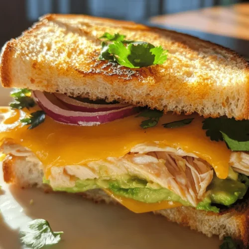 In a world where quick meals often compromise flavor and nutrition, the Chicken Avocado Melt Sandwich stands out as a delicious and wholesome option for lunch or a light dinner. This sandwich beautifully combines tender, juicy chicken with the creamy richness of ripe avocado, all topped with melted cheese that brings everything together in a warm, gooey embrace. It's not just a meal; it's an experience that elevates your typical sandwich into something truly special.